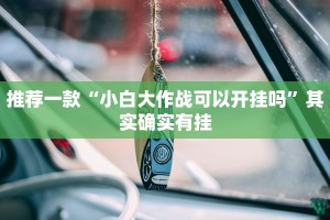 推荐一款“小白大作战可以开挂吗”其实确实有挂