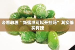 必看教程“新蜜瓜可以开挂吗”其实确实有挂