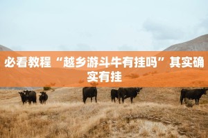 必看教程“越乡游斗牛有挂吗”其实确实有挂