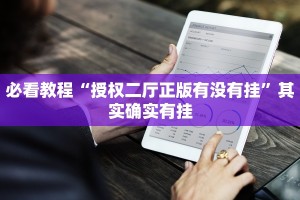 必看教程“授权二厅正版有没有挂”其实确实有挂