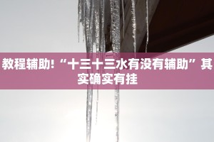 教程辅助!“十三十三水有没有辅助”其实确实有挂