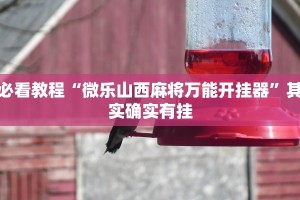 必看教程“微乐山西麻将万能开挂器”其实确实有挂
