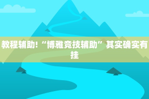 教程辅助!“博雅竞技辅助”其实确实有挂