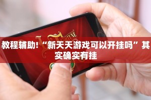 教程辅助!“新天天游戏可以开挂吗”其实确实有挂