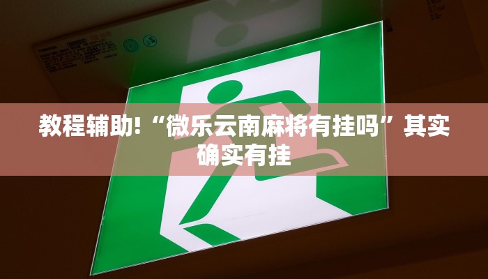 教程辅助!“微乐云南麻将有挂吗”其实确实有挂