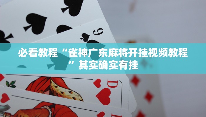 必看教程“雀神广东麻将开挂视频教程”其实确实有挂
