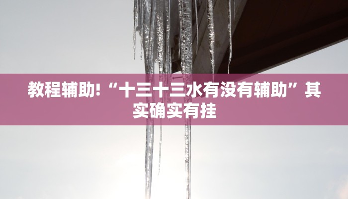 教程辅助!“十三十三水有没有辅助”其实确实有挂
