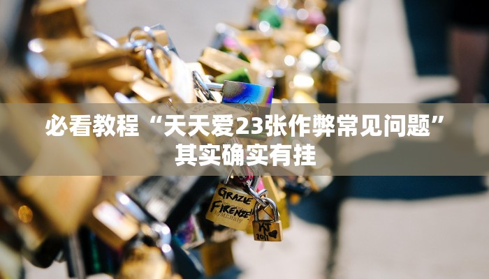 必看教程“天天爱23张作弊常见问题”其实确实有挂