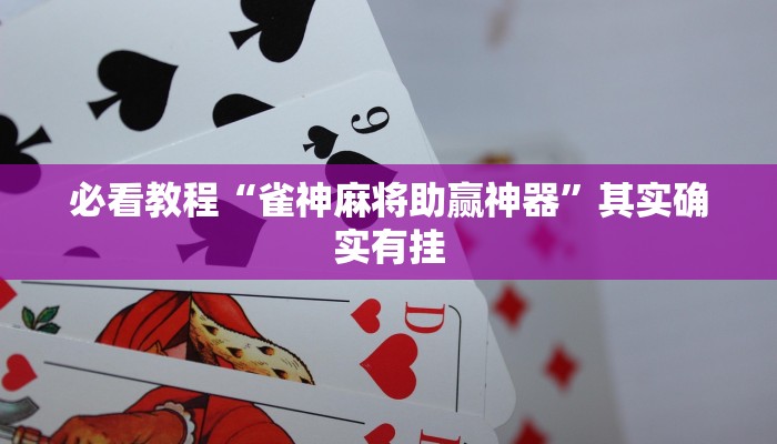 必看教程“雀神麻将助赢神器”其实确实有挂