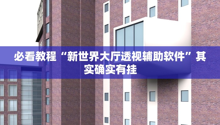 必看教程“新世界大厅透视辅助软件”其实确实有挂