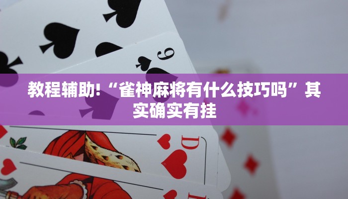 教程辅助!“雀神麻将有什么技巧吗”其实确实有挂