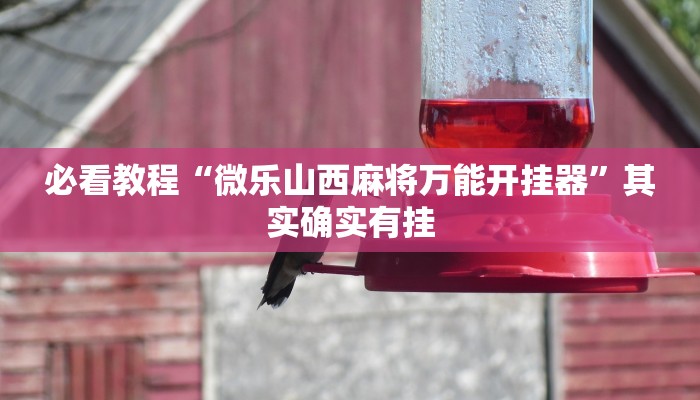 必看教程“微乐山西麻将万能开挂器”其实确实有挂